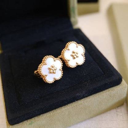 [Amore Jewels]LUCKY PINK GOLD WHITE MOP EARRINGS