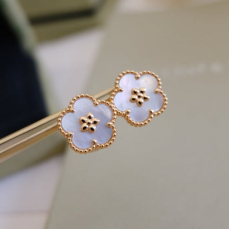 [Amore Jewels]LUCKY PINK GOLD WHITE MOP EARRINGS