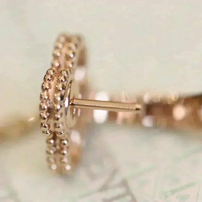 [Amore Jewels]CLOVER MEDIUM 1 MOTIFS FUll DIAMOND EARRINGS