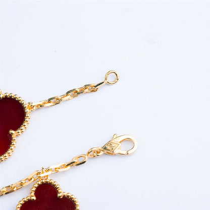 [Amore Jewels]CLOVER BRACELET 5 MOTIFS CARNELIAN TIGER EYE