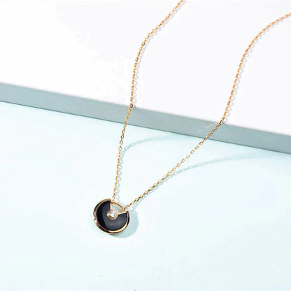 [Amore Jewels]AMULETTE GOLD CARNELIAN ONYX NECKLACE