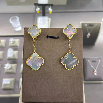 [Amore Jewels]CLOVER 2 MOTIFS  EARRINGS (MULTIPLE CHOICESC