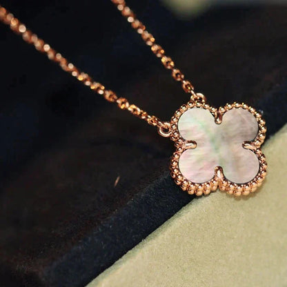 [Amore Jewels]CLOVER 15MM  GRAY MOTHER OF PEARL NECKLACE