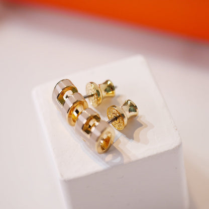 [Amore Jewels]MINI POP H GOLD EARRINGS GREY