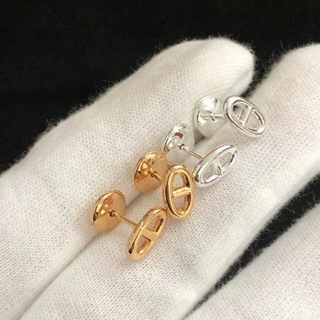 [Amore Jewels]CHAINE SMALL EARRINGS GOLD AND SILVER