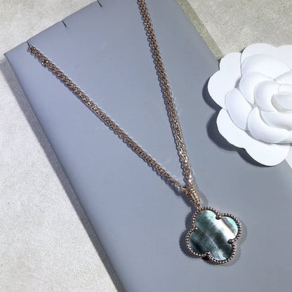 [Amore Jewels]CLOVER 25MM GOLD DARK MOP BIG CLOVER NECKLACE