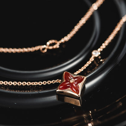 [Amore Jewels]STAR NECKLACE PINK GOLD 1 DIAMOND