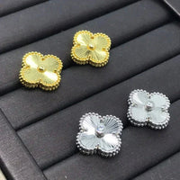 [Amore Jewels]CLOVER MINI 9.5MM LASER EARRINGS