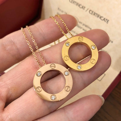 [Amore Jewels]LOVE NECKLACE 16MM 3 DIAMONDS