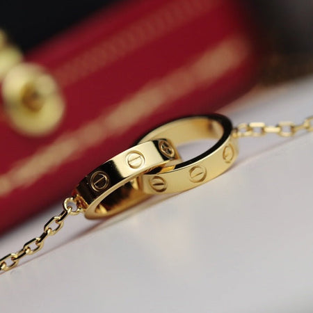 [Amore Jewels]LOVE NECKLACE DOUBLE RING GOLD