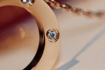 [Amore Jewels]LOVE NECKLACE 16MM 6 DIAMONDS PINK GOLD