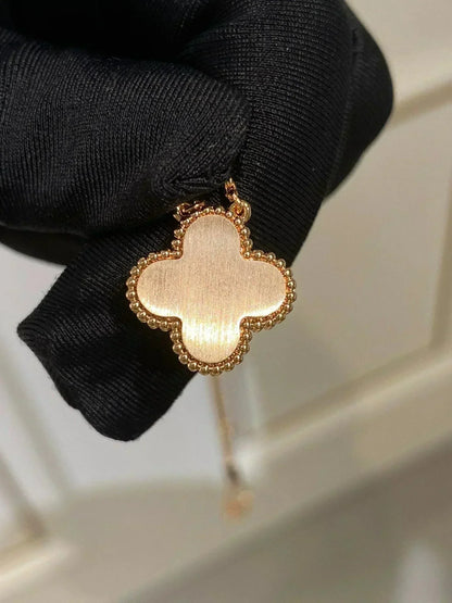 [Amore Jewels]CLOVER 15MM DIAMOND RHODONITE NECKLACE