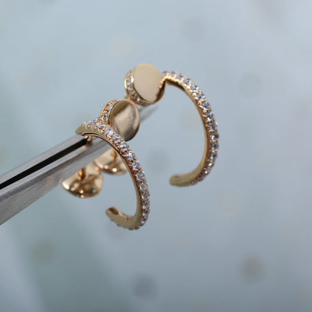 [Amore Jewels]JUSTE EARRINGS 12.75MM PINK GOLD DIAMOND