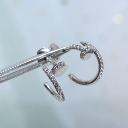 [Amore Jewels]JUSTE EARRINGS 12.75MM SILVER DIAMOND