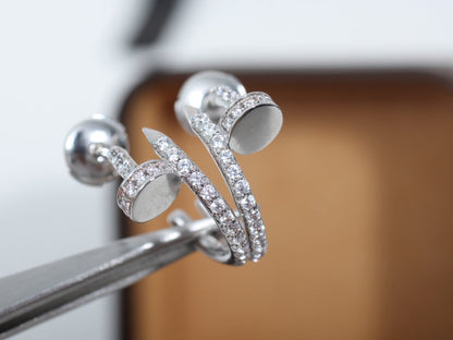 [Amore Jewels]JUSTE EARRINGS 12.75MM SILVER DIAMOND