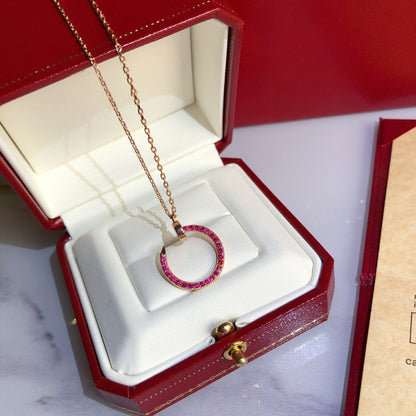 [Amore Jewels]JUSTE NECKLACE RED FULL DIAMONDS