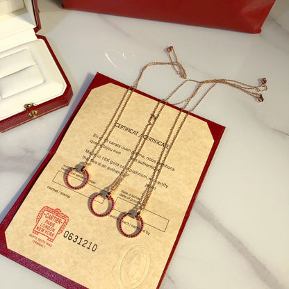 [Amore Jewels]JUSTE NECKLACE RED FULL DIAMONDS