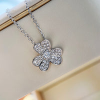 [Amore Jewels]CLOVER DIAMOND NECKLACE SILVER