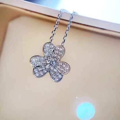 [Amore Jewels]CLOVER DIAMOND NECKLACE SILVER