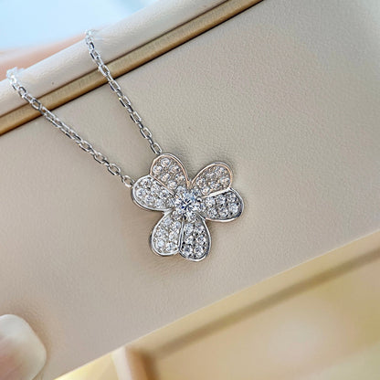 [Amore Jewels]CLOVER DIAMOND NECKLACE SILVER