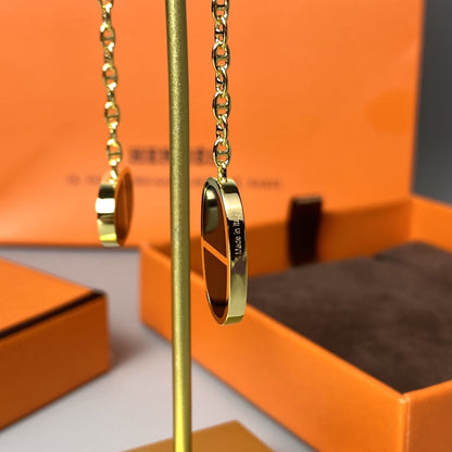 [Amore Jewels]CHAINE VERSO BLACK CERAMIC EARRINGS
