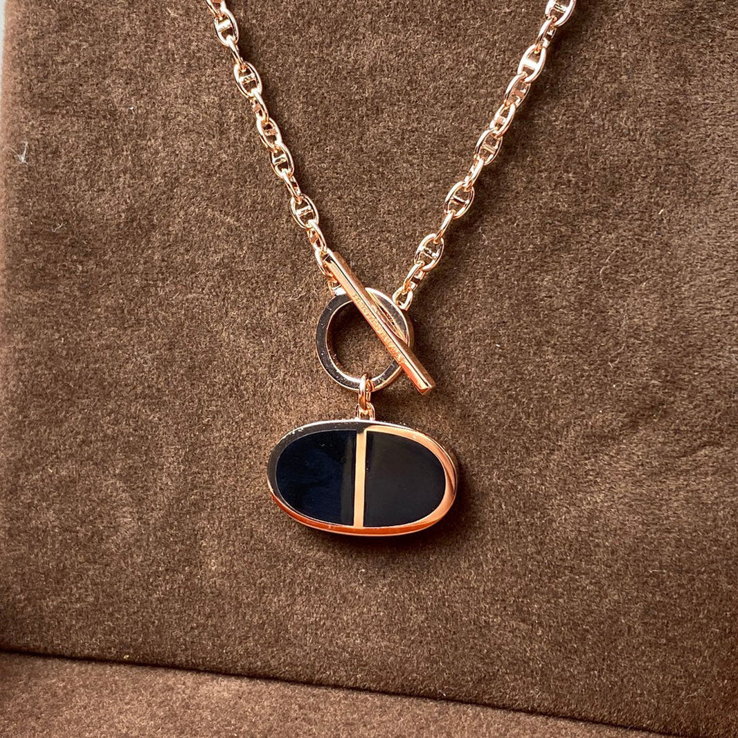 [Amore Jewels]CHAINE VERSO BLACK CERAMIC NECKLACE