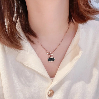 [Amore Jewels]CHAINE VERSO BLACK CERAMIC NECKLACE
