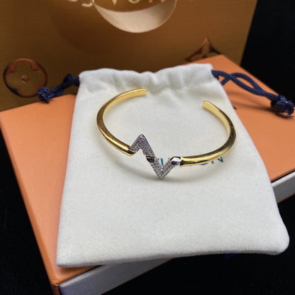 [Amore Jewels]VOLTE UPSITE DOWN DIAMOND GOLD OPEN BRACELET