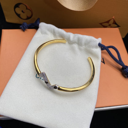 [Amore Jewels]VOLTE UPSITE DOWN DIAMOND GOLD OPEN BRACELET