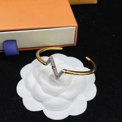 [Amore Jewels]VOLTE UPSITE DOWN DIAMOND GOLD OPEN BRACELET