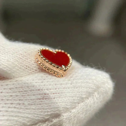 [Amore Jewels]HEART CARNELIAN STUD EARRINGS