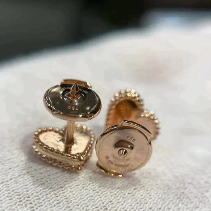 [Amore Jewels]HEART CARNELIAN STUD EARRINGS