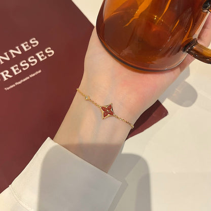 [Amore Jewels]COLOR STAR CARNELIAN PINK GOLD DIAMOND BRACELET