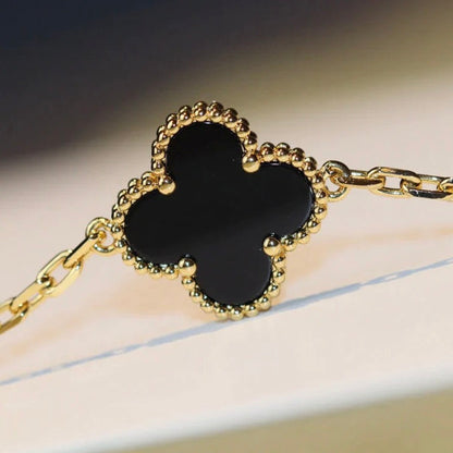 [Amore Jewels]CLOVER 20 MOTIFS ONYX NECKLACE