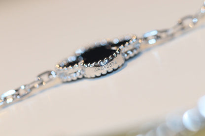 [Amore Jewels]CLOVER 20 MOTIFS ONYX DIAMOND SILVER