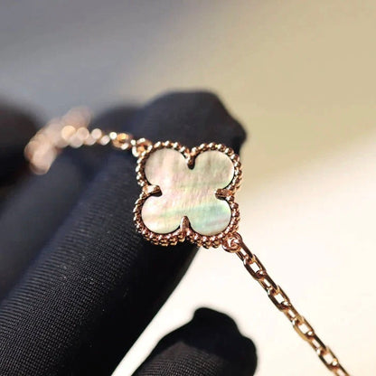[Amore Jewels]CLOVER 20 MOTIFS DARK MOP DIAMOND  NECKLACE