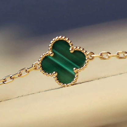 [Amore Jewels]CLOVER 20 MOTIFS MALACHITE DIAMOND NECKLACE