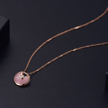 [Amore Jewels]AMULETTE ROSE GOLD PINK MOP NECKLACE