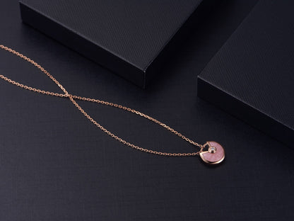 [Amore Jewels]AMULETTE ROSE GOLD PINK MOP NECKLACE