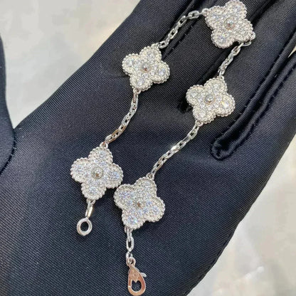 [Amore Jewels] CLOVER 5 MOTIF FULL DIAMOND BRACELET COLLECTION