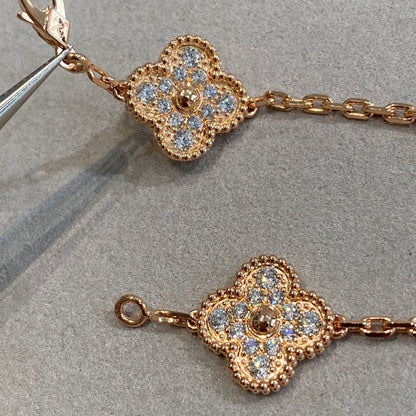 [Amore Jewels] CLOVER 5 MOTIF FULL DIAMOND BRACELET COLLECTION