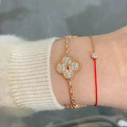 [Amore Jewels] CLOVER 5 MOTIF FULL DIAMOND BRACELET COLLECTION