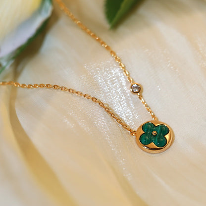 [Amore Jewels]SUN PEDANT PINK GOLD 1 DIAMOND NECKLACE