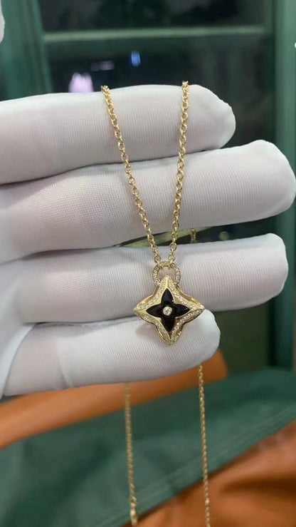 [Amore Jewels]STAR PEDANT PINK GOLD DIAMOND NECKLACE