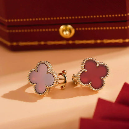 [Amore Jewels]CLOVER MEDIUM 1 MOTIFS CARNELIAN  EARRINGS