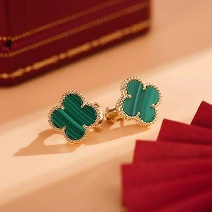 [Amore Jewels]CLOVER MEDIUM 1 MOTIFS MALACHITE  EARRINGS