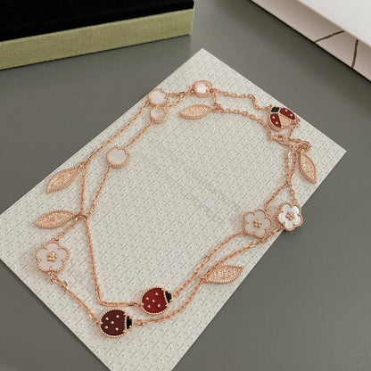 [Amore Jewels]LUCKY SPRING 15 MOTIFS ROSE GOLD NECKLACE