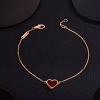 [Amore Jewels]HEART CARNELIAN PINK GOLD BRACELET