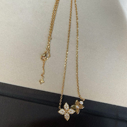 [Amore Jewels]STAR BLOSSOM NECKLACE PINK GOLD DIAMONDS