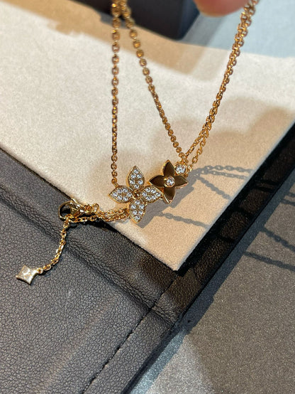 [Amore Jewels]STAR BLOSSOM NECKLACE PINK GOLD DIAMONDS